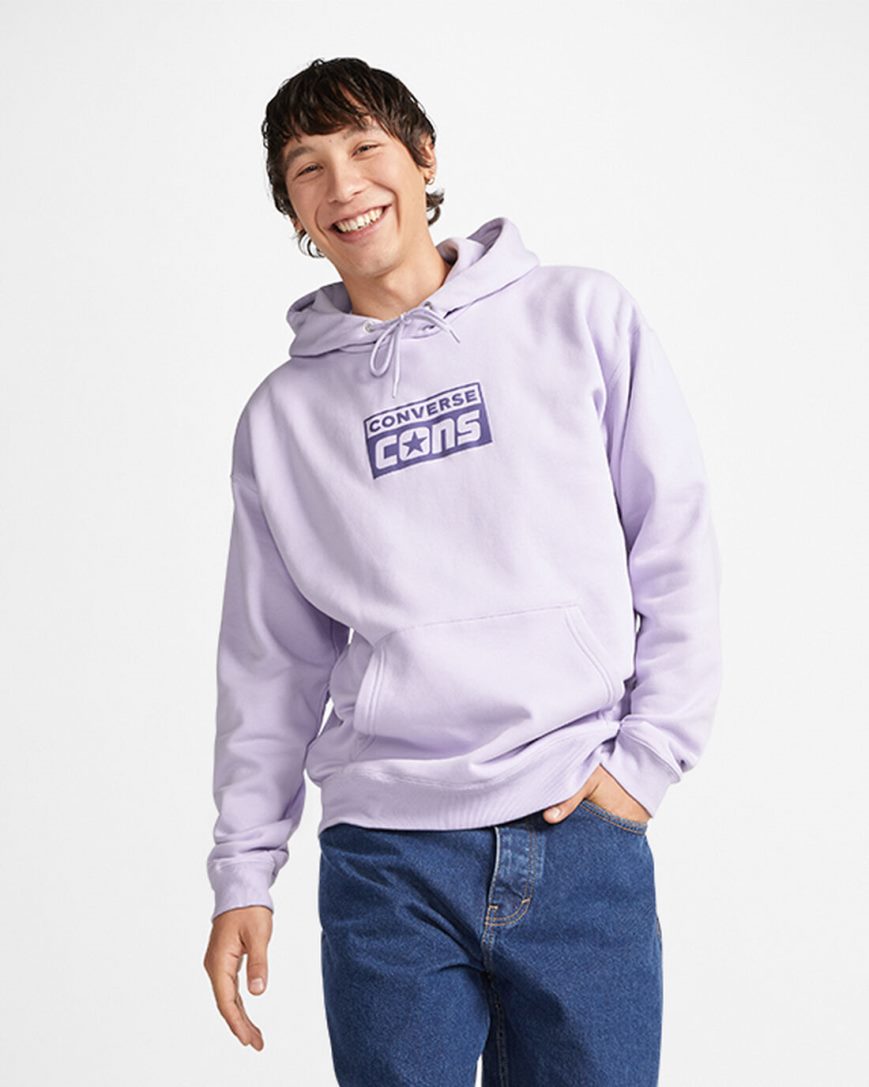 Mikiny S Kapucňou Converse CONS Fleece Pullover Panske Nachový | SK EABI57